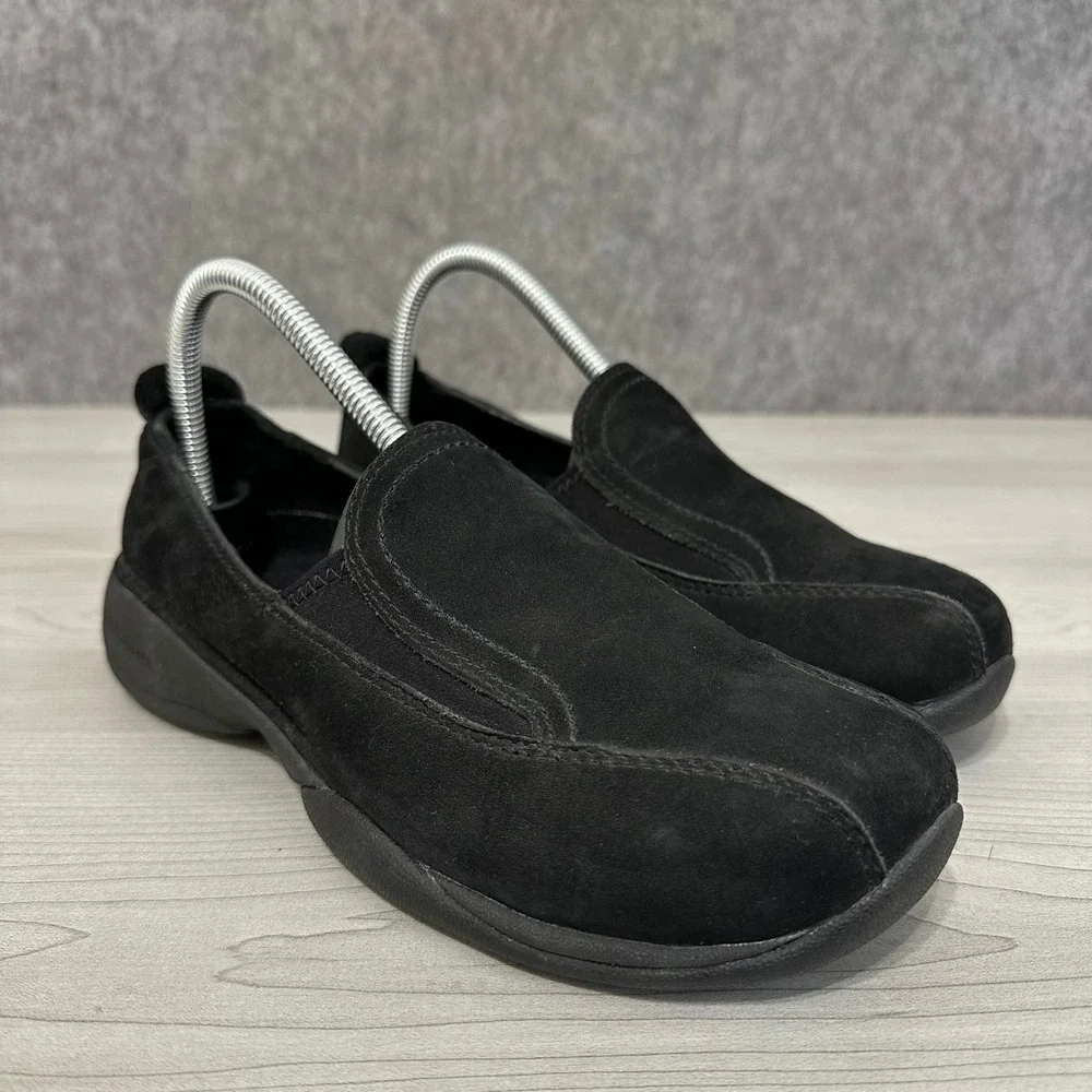Merrell Primo Moc II Shoes Womens 7.5 Black Suede Slip On Comfort Loafers